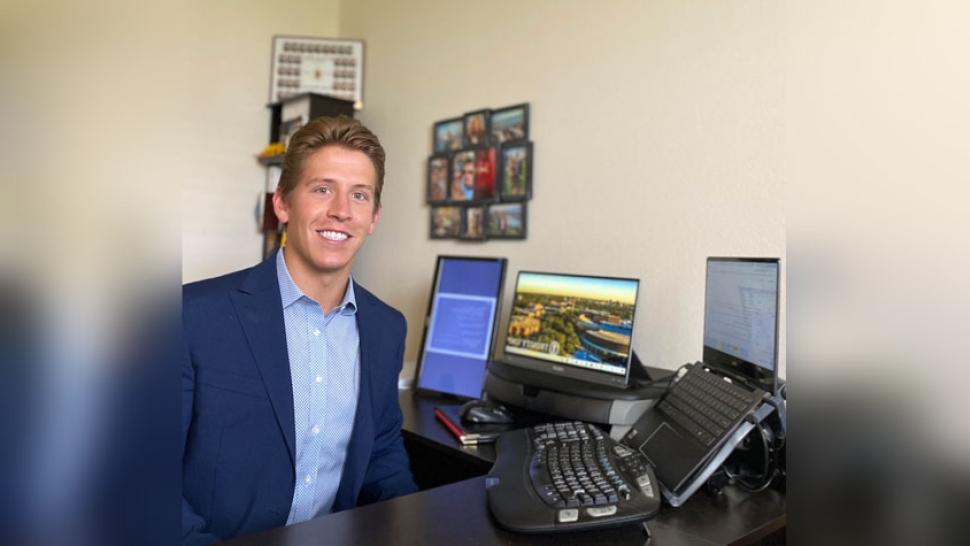 Drake Dukes at his home workstation