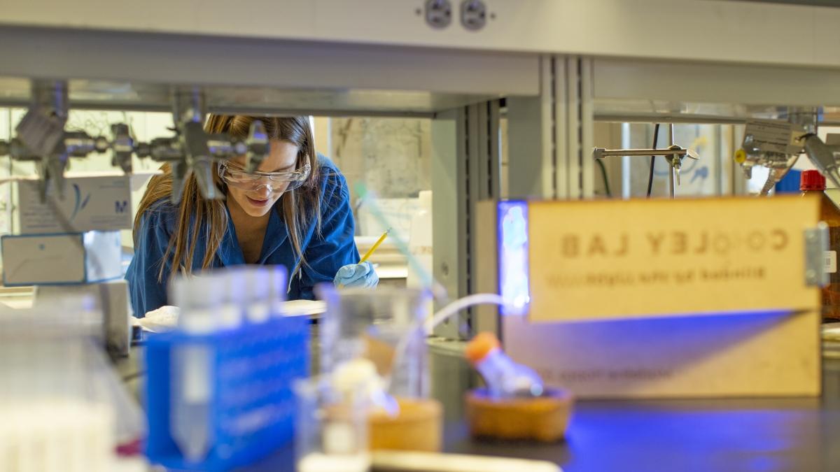 Christina Cooley inside of the Chemistry department's Cooley Lab